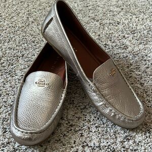 Coach gold loafers size 8